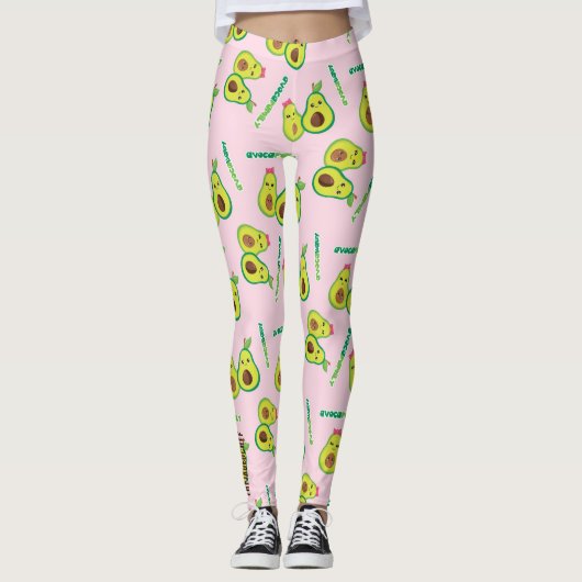 Holy Guacamole: Whimsical Avocado Lover Leggings (Voorkant)