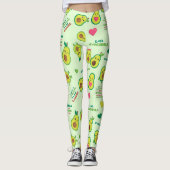 Holy Guacamole: Whimsical Avocado Lover Leggings (Voorkant)