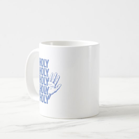 Holy Holy Holy Worship Design Christian Praise Bib Koffiemok (Voorkant links)
