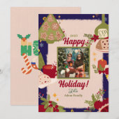 Holy Jolly Merry Christmas Foto Vakantie Kaart (Voorkant / Achterkant)