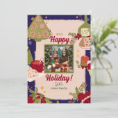 Holy Jolly Merry Christmas Foto Vakantie Kaart (Staand voorkant)