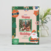 Holy Jolly Merry Christmas Foto Vakantie Kaart (Staand voorkant)