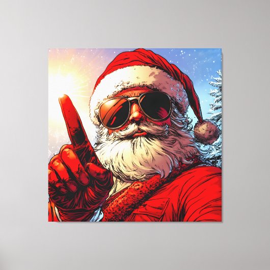 Holy Jolly Santa Divine Glow Canvas Afdruk (Voorkant)