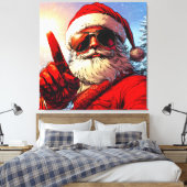 Holy Jolly Santa Divine Glow Canvas Afdruk (Insitu (Slaapkamer))