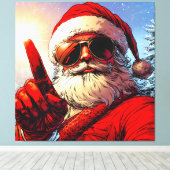 Holy Jolly Santa Divine Glow Canvas Afdruk (Insitu (Houten vloer))