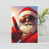 Holy Jolly Santa Divine Glow Feestdagenkaart (Staand voorkant)