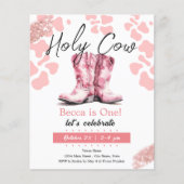 Holy Koe 1e Cowgirl laarzen Verjaardagsmeisje (Voorkant)