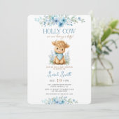 Holy Koe Baby shower Boy Kaart (Staand voorkant)