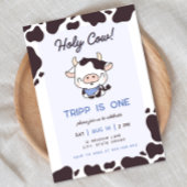 Holy Koe Blue Boy Verjaardagsuitnodiging Kaart