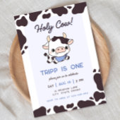 Holy Koe Blue Boy Verjaardagsuitnodiging Kaart