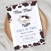 Holy Koe Blue Boy Verjaardagsuitnodiging Kaart