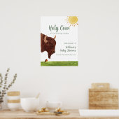 Holy Koe Boerderij Animal Baby shower Welkom Poster (Keuken)