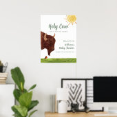 Holy Koe Boerderij Animal Baby shower Welkom Poster (Thuiskantoor)