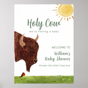 Holy Koe Boerderij Animal Baby shower Welkom Poster