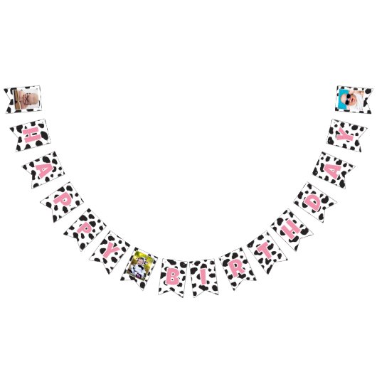 Holy Koe Boerderij Theme Koe Print Happy Birthday Vlaggetjes (Alle)