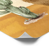 Holy Koe Boho Cactus Desert Baby shower Welkom Poster (Hoek)