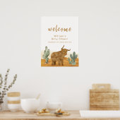 Holy Koe Boho Cactus Desert Baby shower Welkom Poster (Keuken)