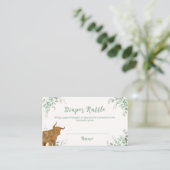 Holy Koe Boho Greenery Luier Raffle Baby shower Informatiekaartje (Staand voorkant)
