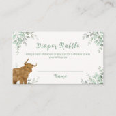 Holy Koe Boho Greenery Luier Raffle Baby shower Informatiekaartje (Voorkant)