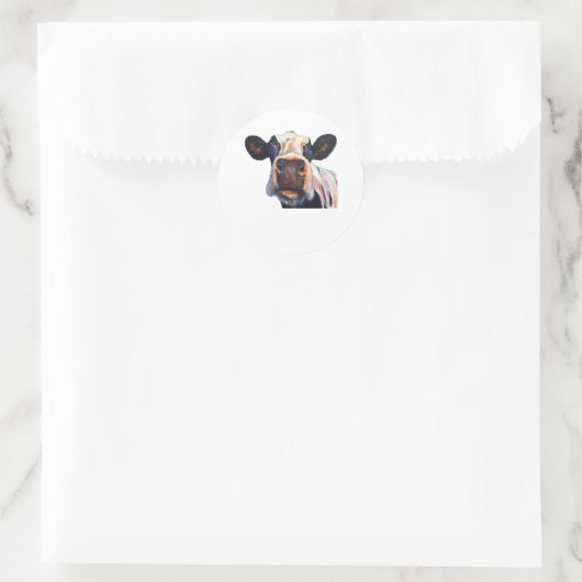 Holy Koe Classic T-shirt Ronde Sticker (Tas)