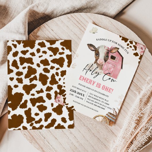 Holy Koe Cowgirl Eerste Rodeo BOERDERIJ VERJAARDAG Kaart