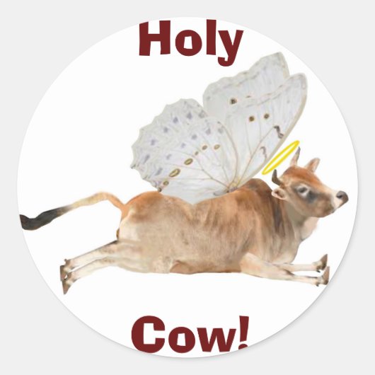 Holy Koe Envelope Seals Ronde Sticker (Voorkant)