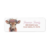 Holy Koe Floral Western Retour Adres Label (Voorkant)