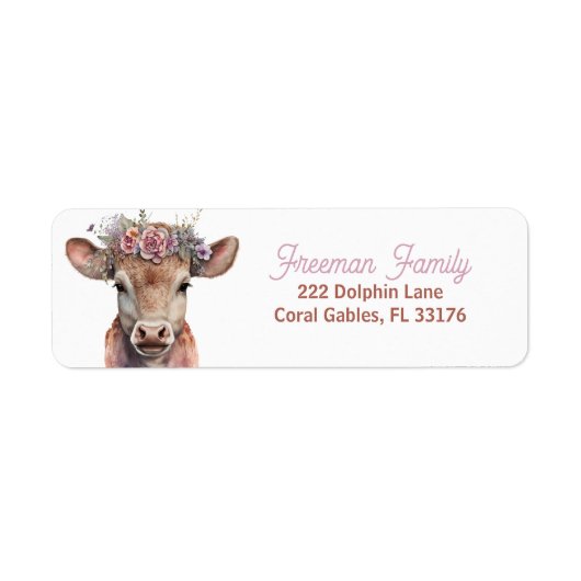 Holy Koe Floral Western Retour Adres Label (Voorkant)