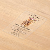 Holy Koe Highland Calf Baby shower Acryl Uitnodigingen (Laagn)