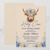 Holy koe Highland Calf baby shower Bloemen Kaart (Voorkant / Achterkant)
