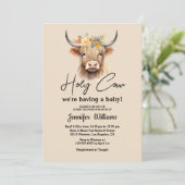 Holy koe Highland Calf baby shower Minimalist Kaart (Staand voorkant)