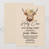 Holy koe Highland Calf baby shower Minimalist Kaart (Voorkant / Achterkant)
