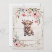 Holy Koe Highland Floral Schattige Schattig Baby s Kaart (Achterkant)