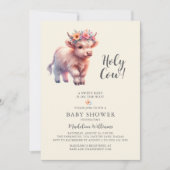 Holy Koe Highland Koe Baby shower Uitnodiging (Voorkant)