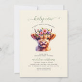 Holy Koe Highland Koe Baby shower Uitnodiging (Voorkant)