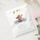 HOLY KOE HIGHLAND MODERN BLUE BABY SHOWER BEDANKZAKJE (Gezegeld)