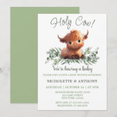 HOLY KOE HIGHLAND MODERN COUPLES BABY SHOWER KAART (Voorkant / Achterkant)