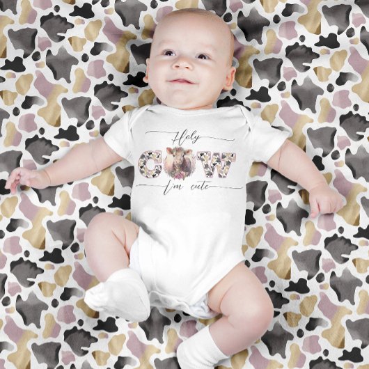 Holy Koe Ik ben Schattige Pink Baby Girl Bodysuit