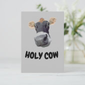 HOLY KOE, Koe gezicht Dank je kaart (Staand voorkant)