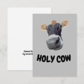 HOLY KOE, Koe gezicht Dank je kaart (Voorkant / Achterkant)