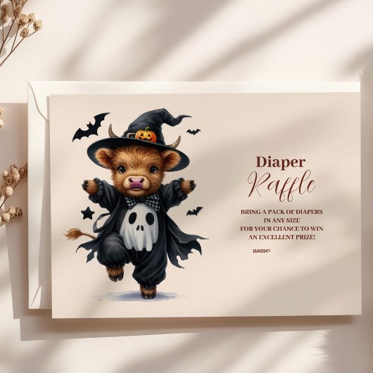 Holy Koe Little Boo Halloween Baby Raffle Diapper Informatiekaartje