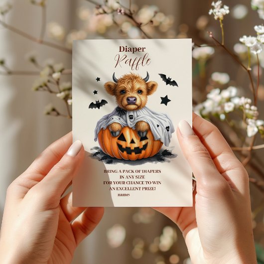 Holy Koe Little Boo Halloween Raffle Diapper Informatiekaartje