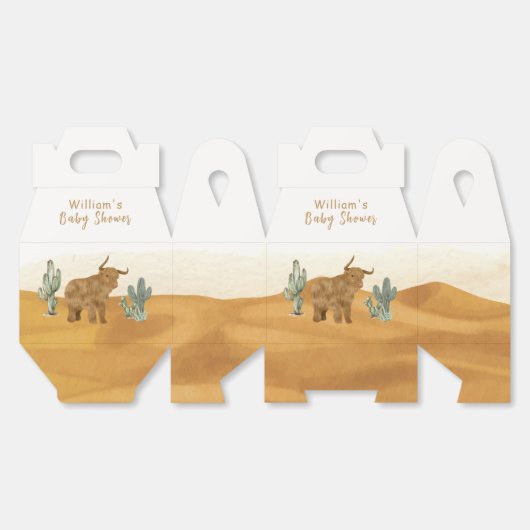 Holy Koe Minimal Boho Cactus Desert Baby shower Bedankdoosjes (Ongevouwen)