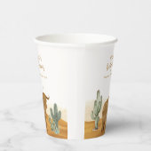 Holy Koe Minimal Boho Cactus Desert Baby shower Papieren Bekers (Rechts)