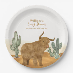Holy Koe Minimal Boho Cactus Desert Baby shower Papieren Bordje