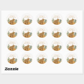 Holy Koe minimal Boho Cactus Desert Baby shower Ronde Sticker (Vel)