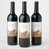 Holy Koe Minimal Boho Cactus Desert Baby shower Wijn Etiket (Flessen)