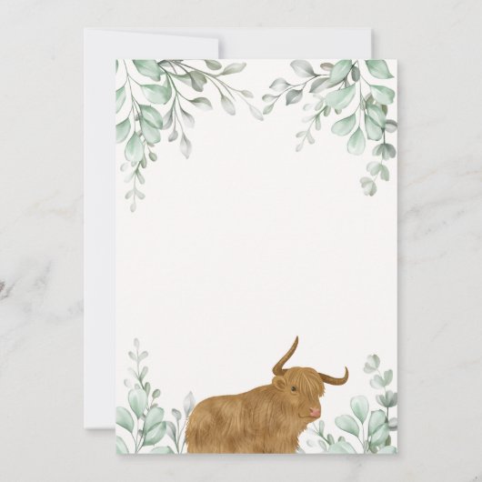 Holy Koe Minimalist Boho Greenery Baby shower Kaart (Achterkant)