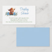 HOLY KOE MODERN BLAUW BABY SHOWER DISPLAY DOUCHE INFORMATIEKAARTJE (Voorkant / Achterkant)