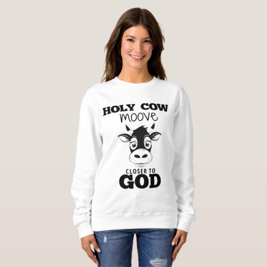 Holy Koe Moove Dichter bij God Sweatshirt (Voorkant volledig)